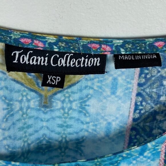 Anthropologie Tolani Bohemian Print Kimono Top Blue Hippie Festival Print XS P - Picture 7 of 9